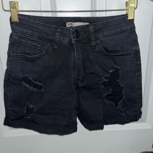 so brand black denim shorts
